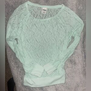 Victoria Secret Mint Green Lace Women's Top Size Small